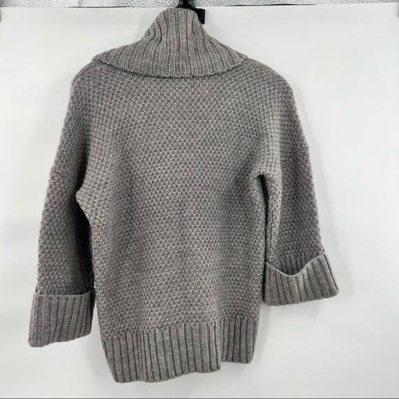 Talbots alpaca wool blend sweater knit grey turtleneck P - Picture 2 of 9